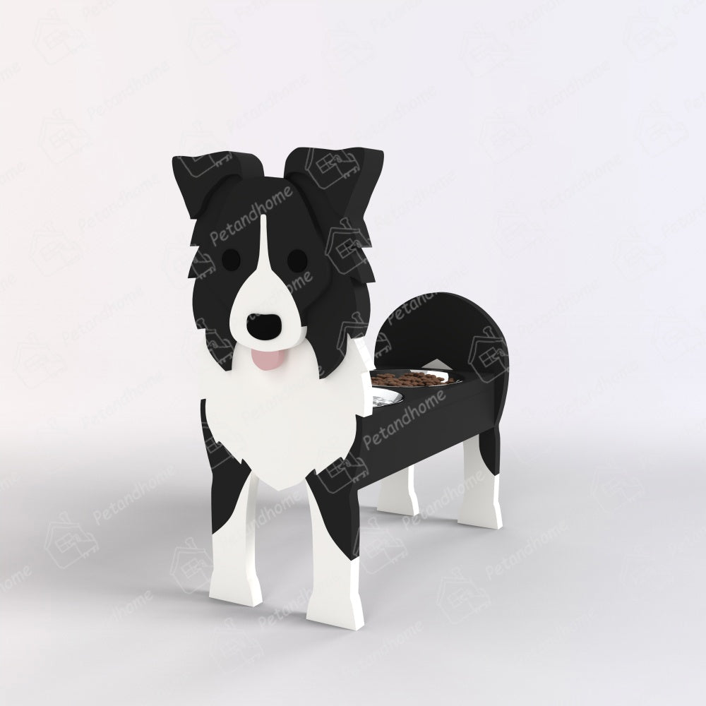 Porta Ciotola per Cibo per Animali Domestici Border Collie