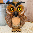 Wooden Cartoon Brown Owl Eyeglass Holder