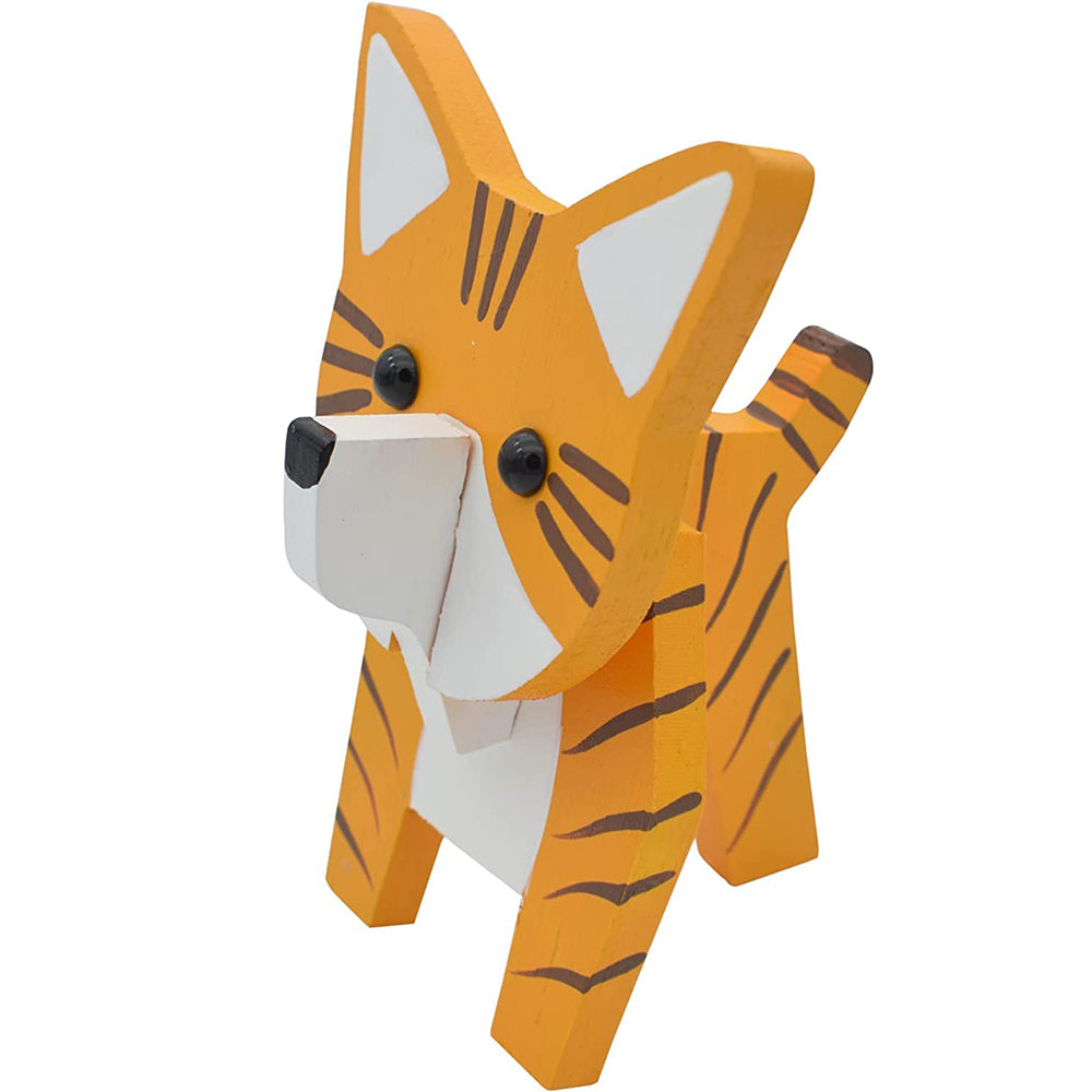 Portaocchiali in Legno Cartone Animato Gatto Arancia